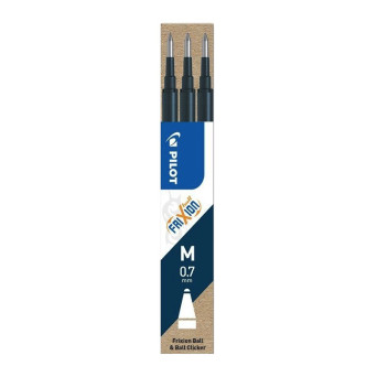 Frixion Ball pen refills - Pilot - black blue, 0,7 mm, 3 pcs.