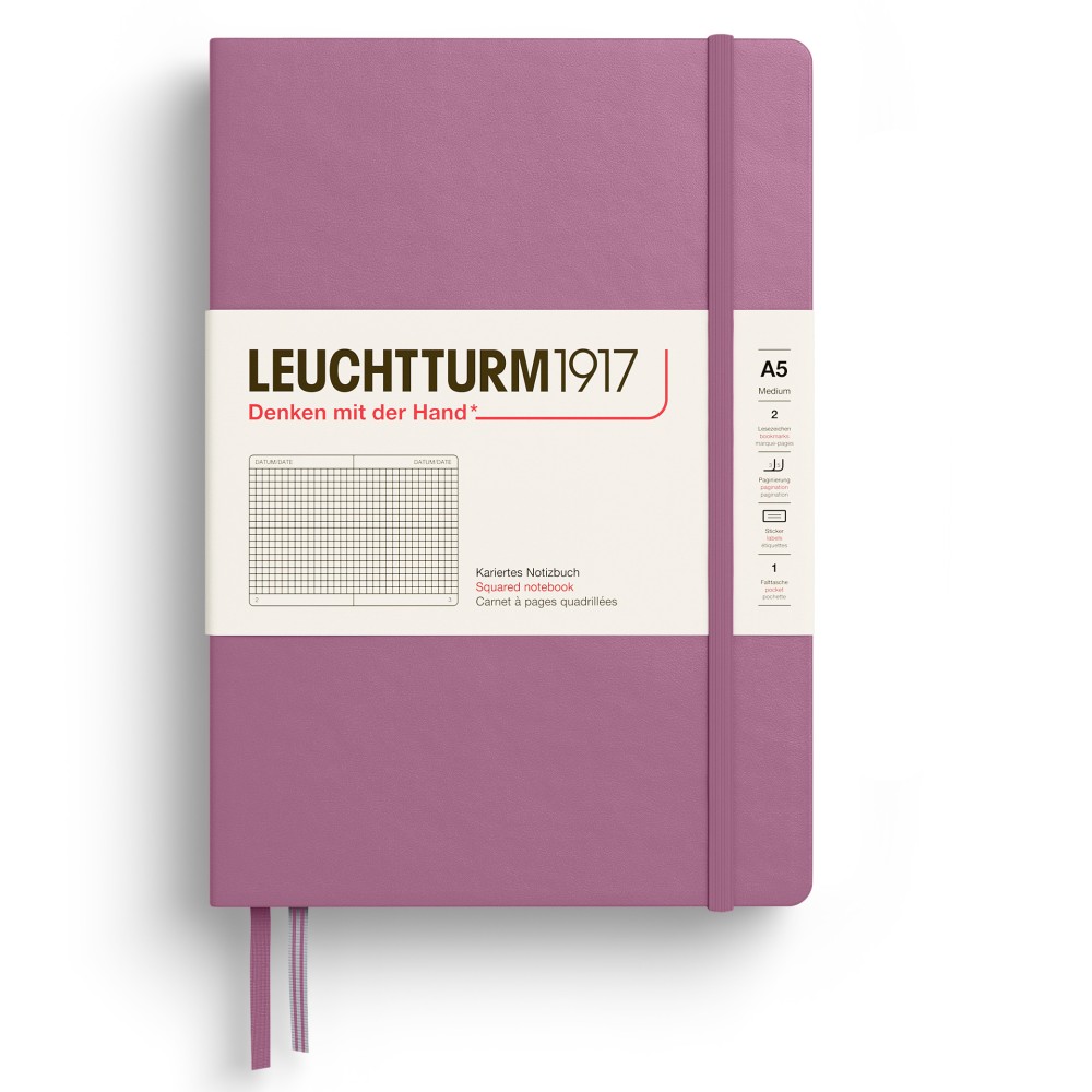 Squared Notebook A5 - Leuchtturm1917 - Dusty Rose, hardcover