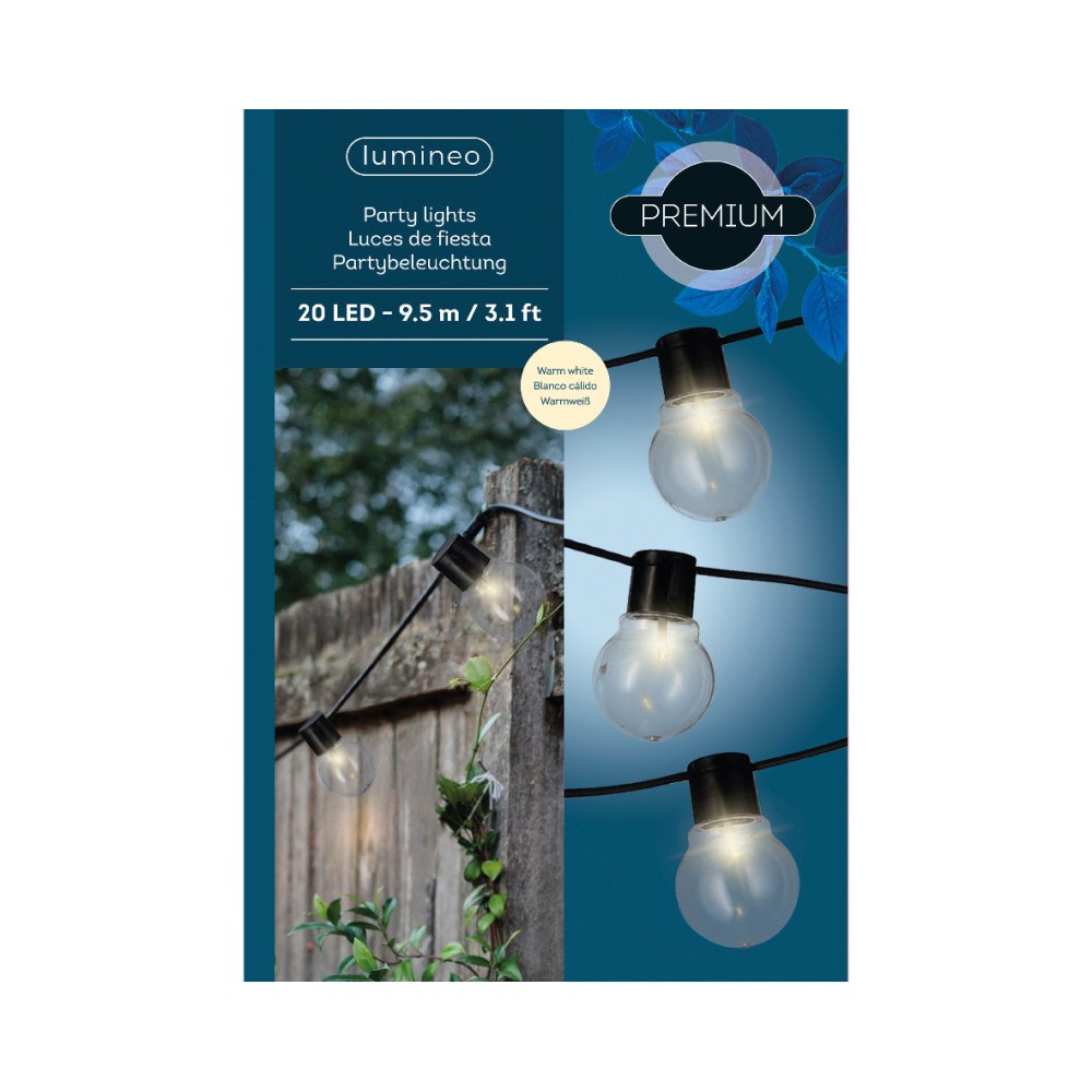 Lampki dekoracyjne LED - ciepłe białe światło, 9,5 m