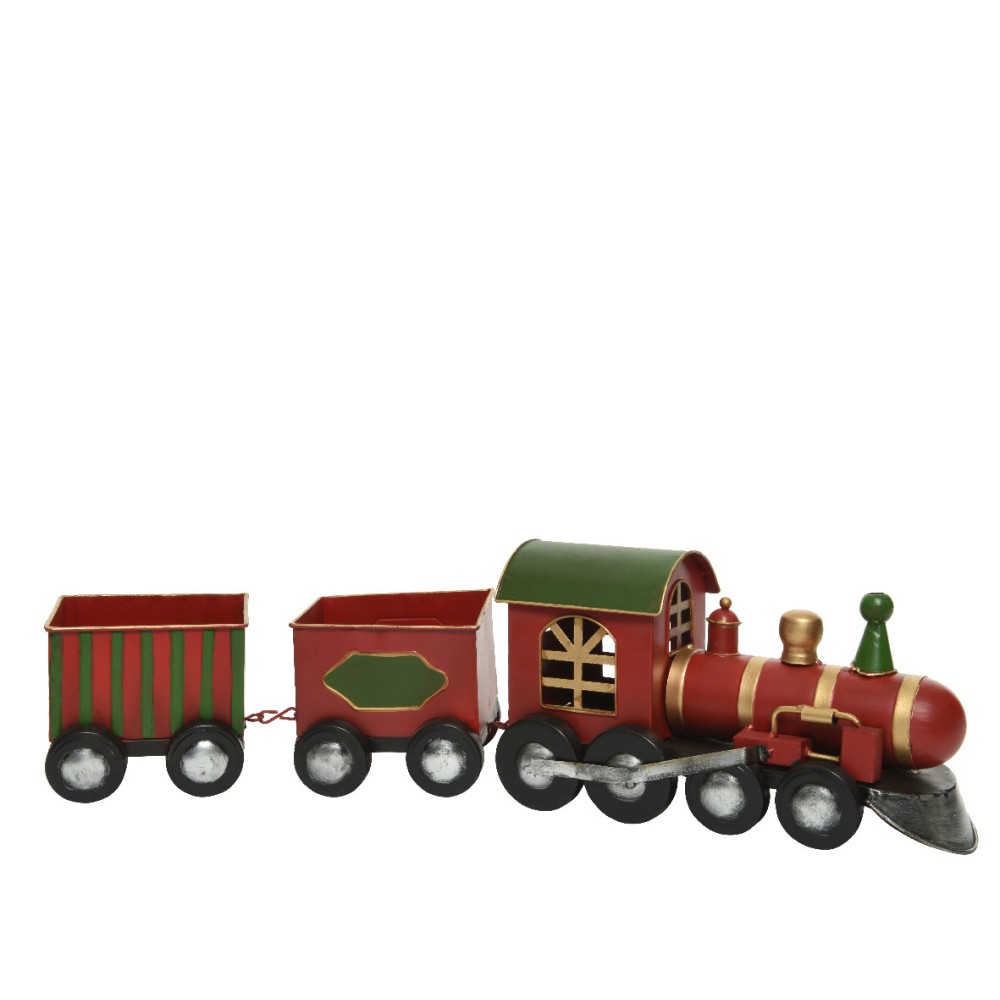 Metal Christmas train decoration - 58 x 12 x 16 cm