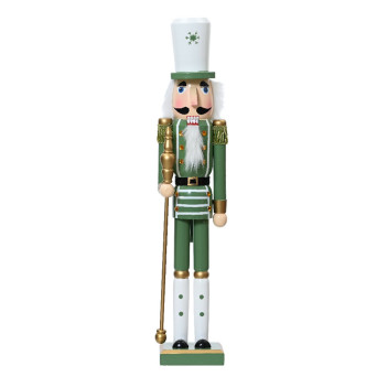 Christmas decoration Nutcracker - green, 15 x 13 x 92 cm