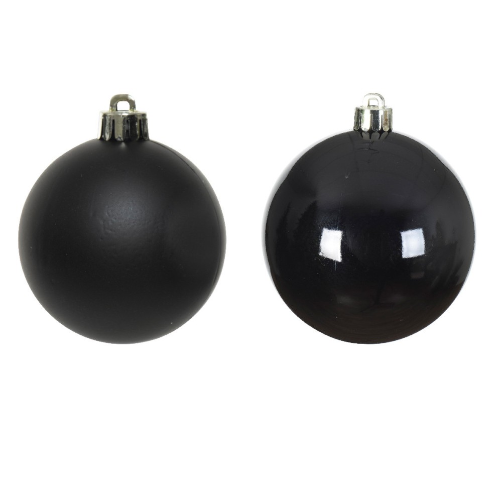 Bombki choinkowe nietłukące - czarne, 6 cm, 12 szt.