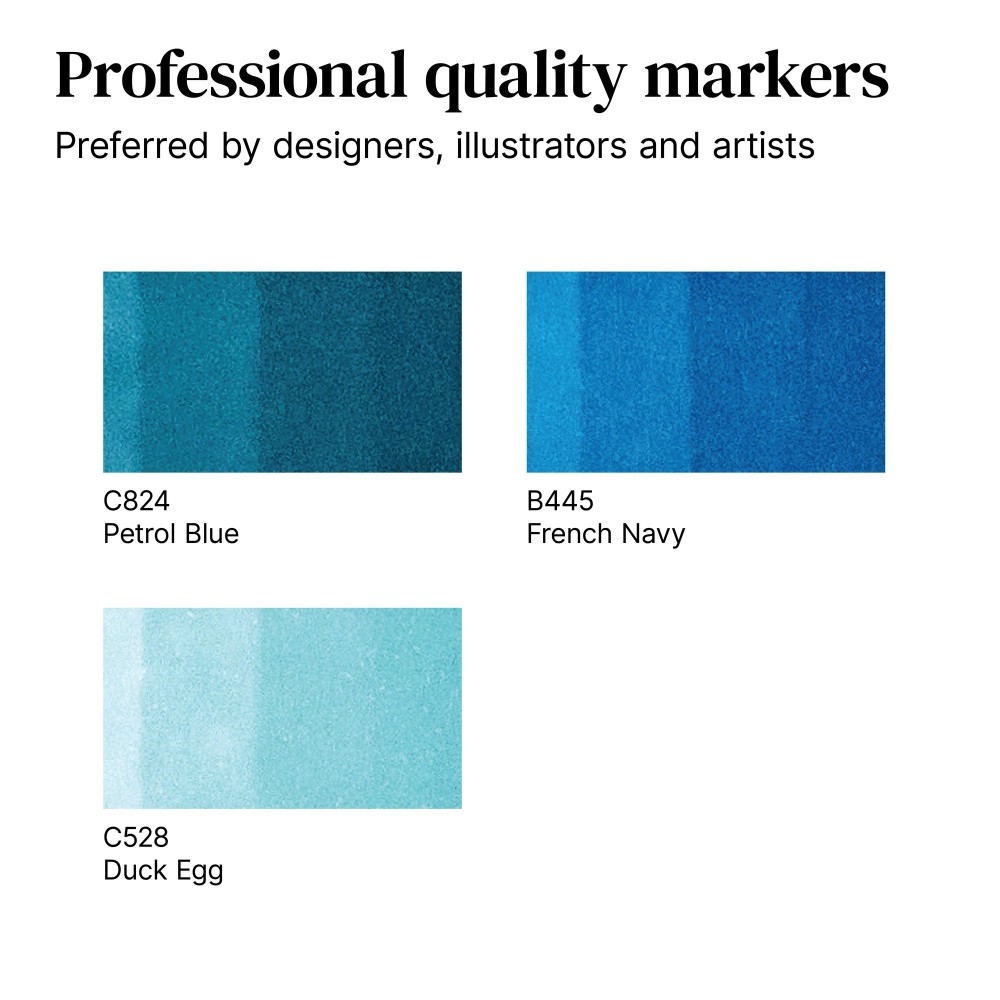 Zestaw Promarker - Winsor & Newton - Blue Tones, 3 szt.
