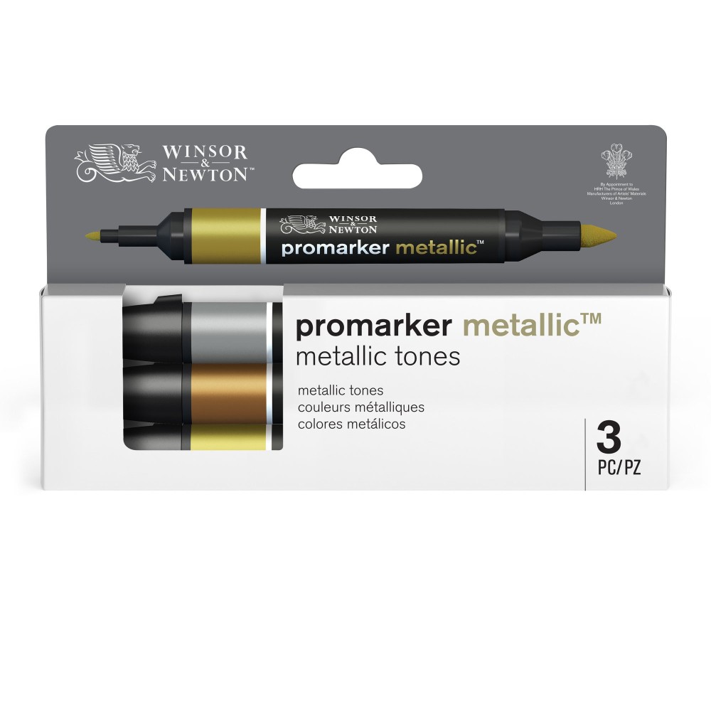 Zestaw Promarker - Winsor & Newton - Metallic Tones, 3 szt.