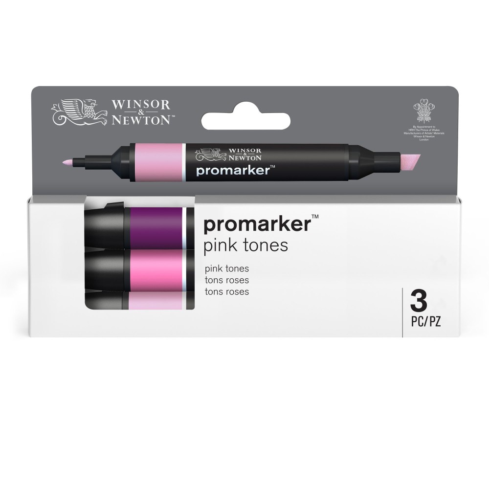 Zestaw Promarker - Winsor & Newton - Pink Tones, 3 szt.