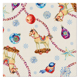 Decorative napkins - Paw - Horses And Baubles, 20 pcs.