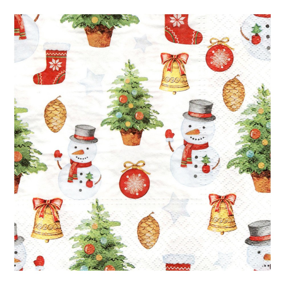 Serwetki ozdobne - Paw - Snowman Pattern, 20 szt.