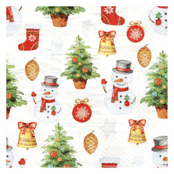Serwetki ozdobne - Paw - Snowman Pattern, 20 szt.
