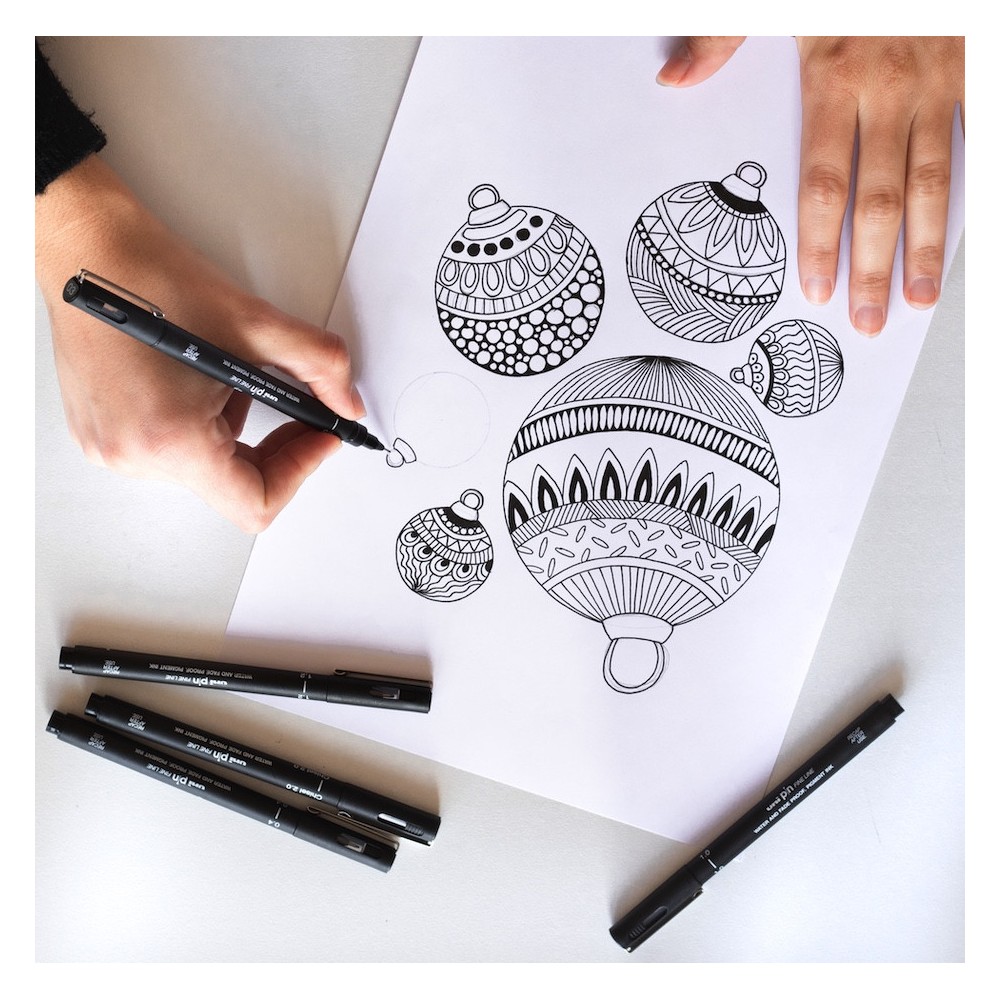 Set of fineliner pens Pin 200 Lettering - Uni - 5 pcs.