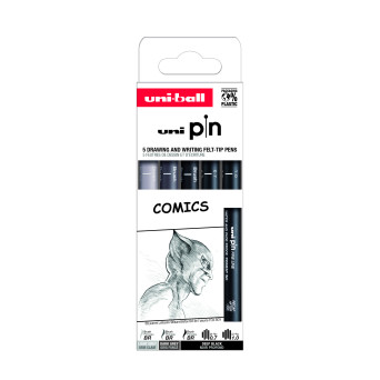 Set of fineliner pens Pin 200 Comics - Uni - 5 pcs.