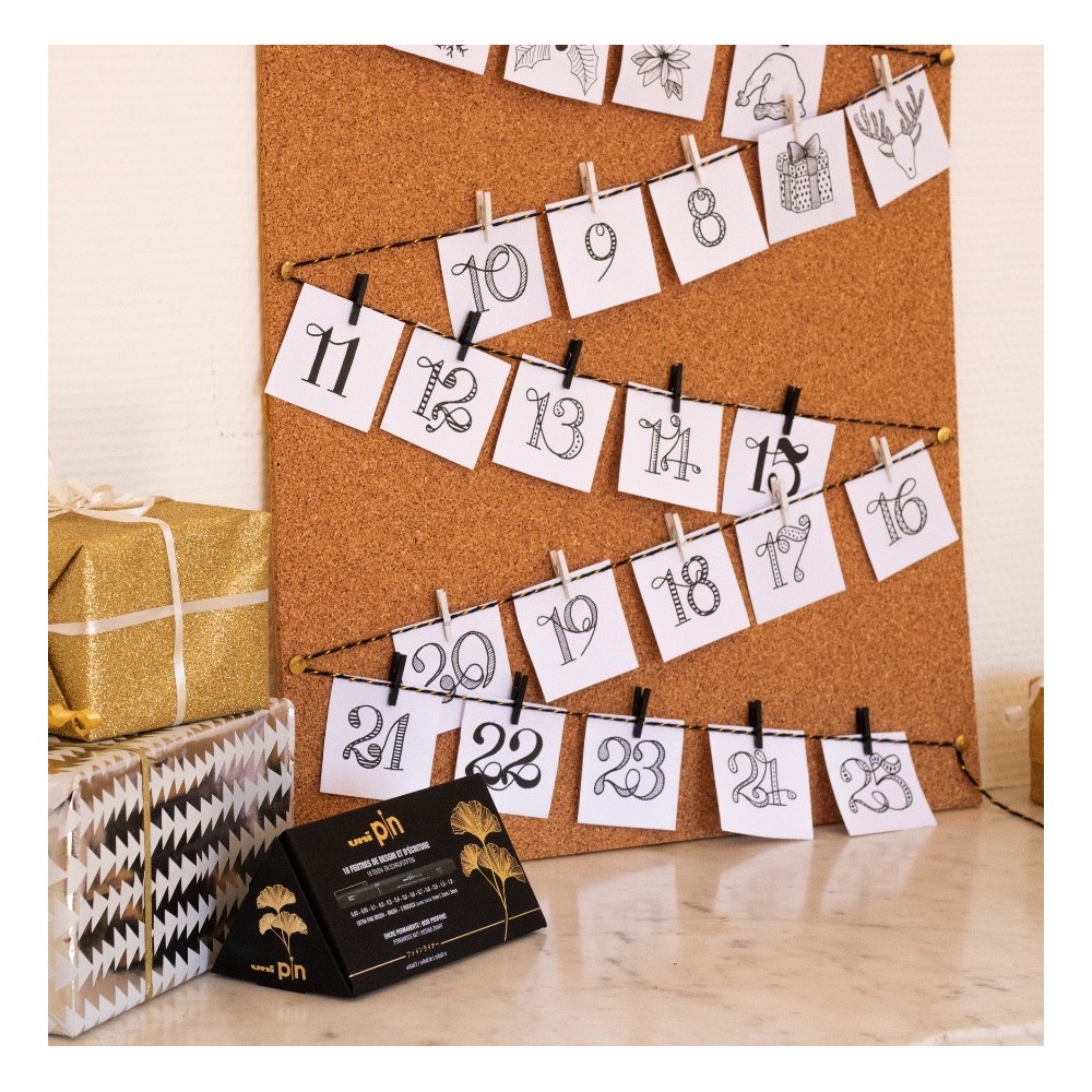 Set of fineliner Pen Pin 200 - Uni - black, 18 pcs.
