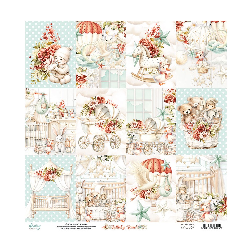 Scrapbooking paper 30,5 x 30,5 cm - Mintay - Lullaby Lane 06
