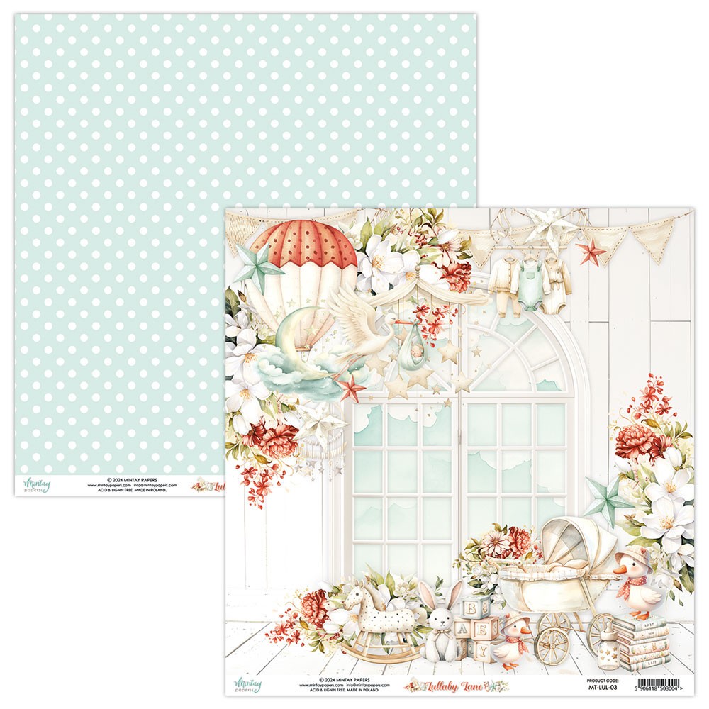 Papier do scrapbookingu 30,5 x 30,5 cm - Mintay - Lullaby Lane 03
