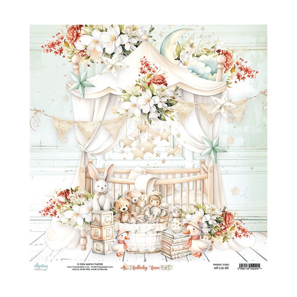 Scrapbooking paper 30,5 x 30,5 cm - Mintay - Lullaby Lane 02