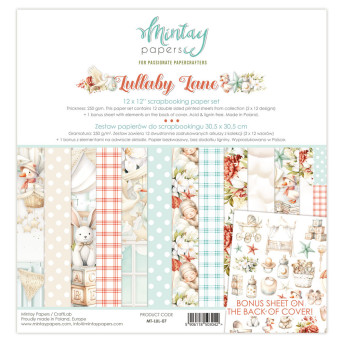 Set of scrapbooking papers 30,5 x 30,5 cm - Mintay - Lullaby Lane