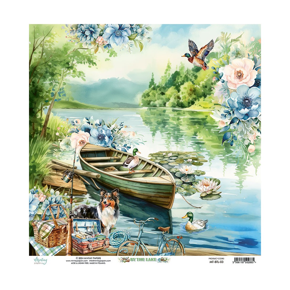 Scrapbooking paper 30,5 x 30,5 cm - Mintay - By The Lake 03
