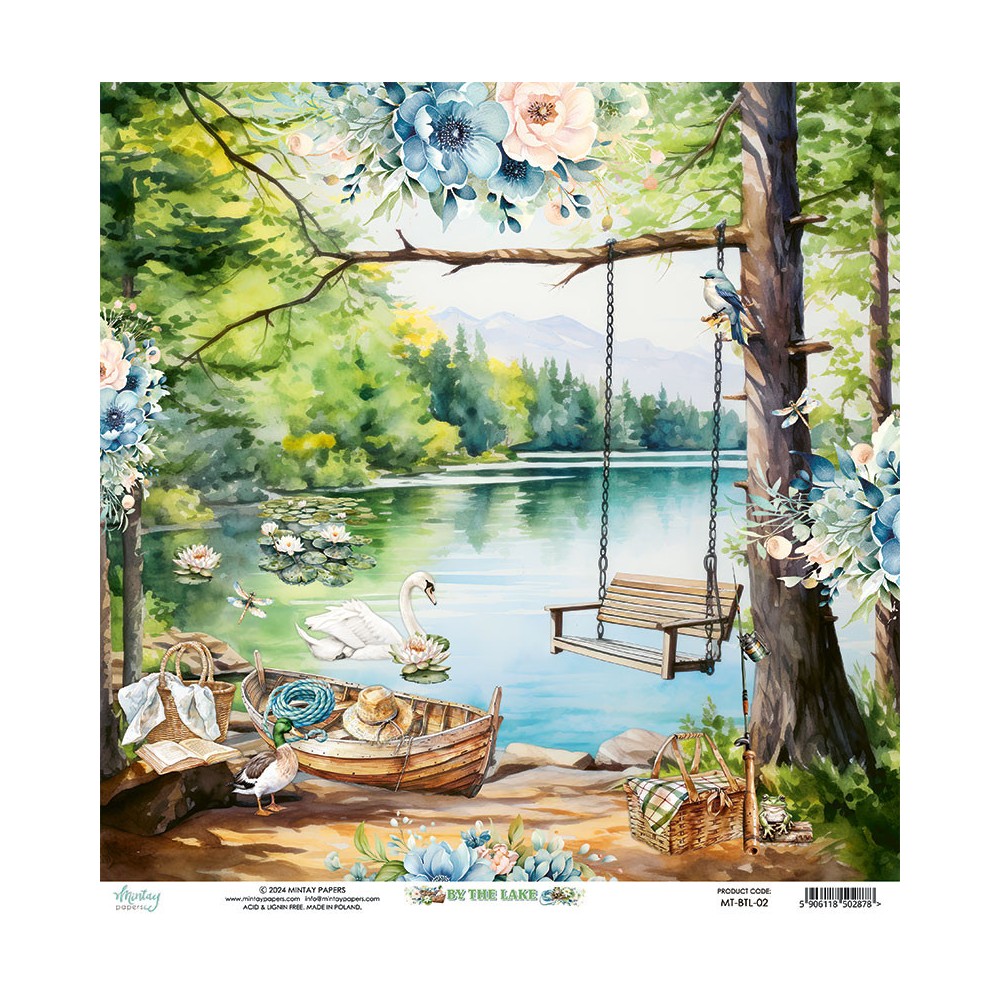 Scrapbooking paper 30,5 x 30,5 cm - Mintay - By The Lake 02