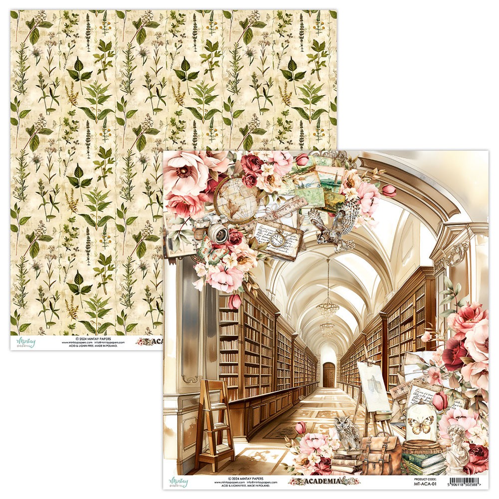 Zestaw papierów do scrapbookingu 15,2 x 15,2 cm - Mintay - Academia