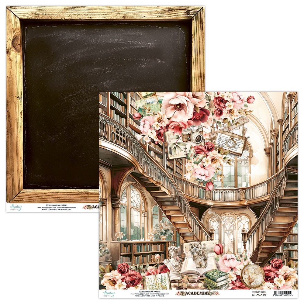 Set of scrapbooking papers 15,2 x 15,2 cm - Mintay - Academia
