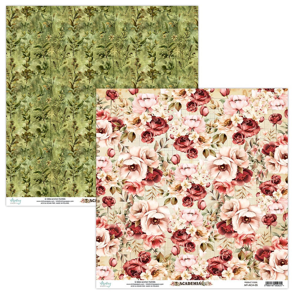 Set of scrapbooking papers 15,2 x 15,2 cm - Mintay - Academia