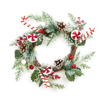 Christmas wreath with candy canes - 35 cm