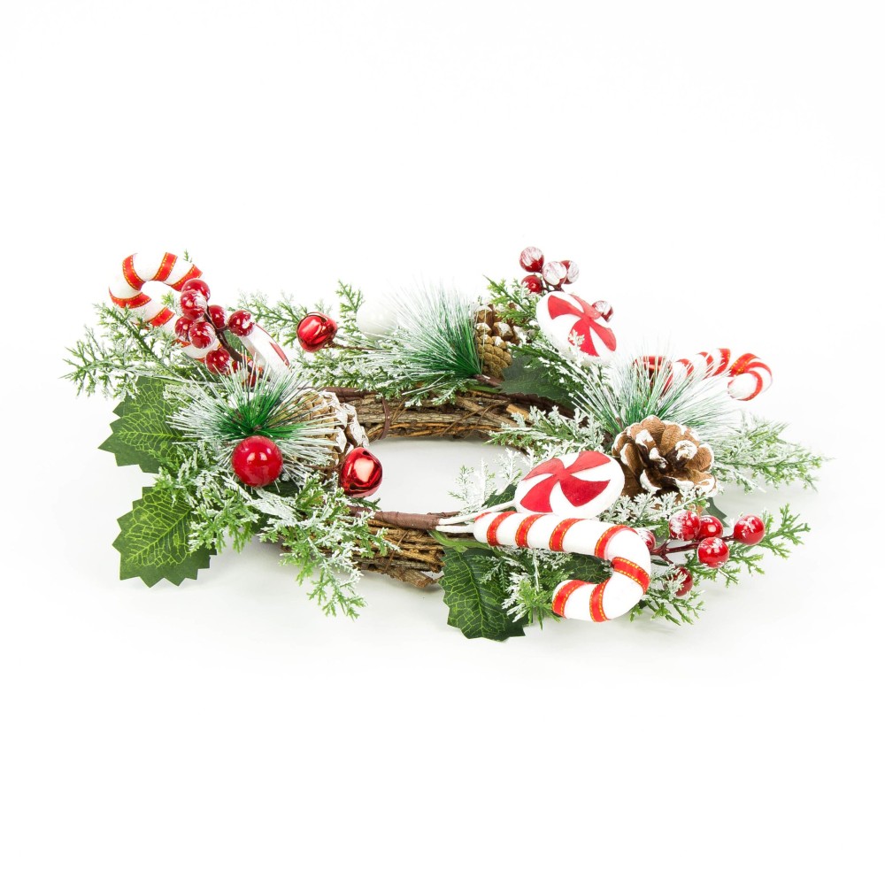 Christmas wreath with candy canes - 35 cm