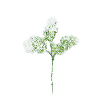 Snow-covered Christmas tree branch - green, 21 cm