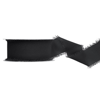 Chiffon ribbon - black, 4 cm x 10 m