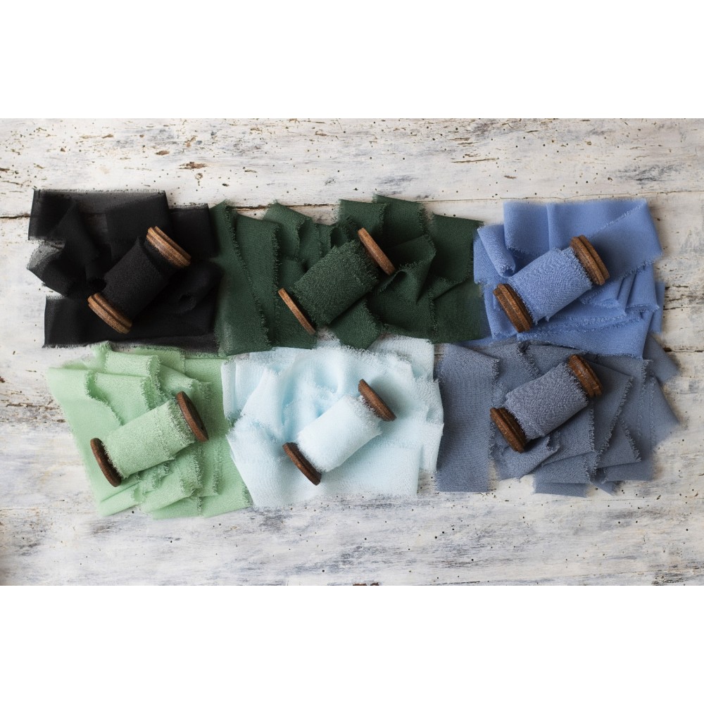 Chiffon ribbon - light blue, 4 cm x 10 m
