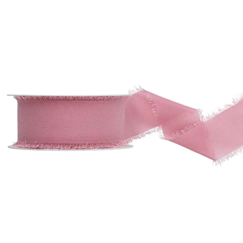 Chiffon ribbon - dirty pink, 4 cm x 10 m