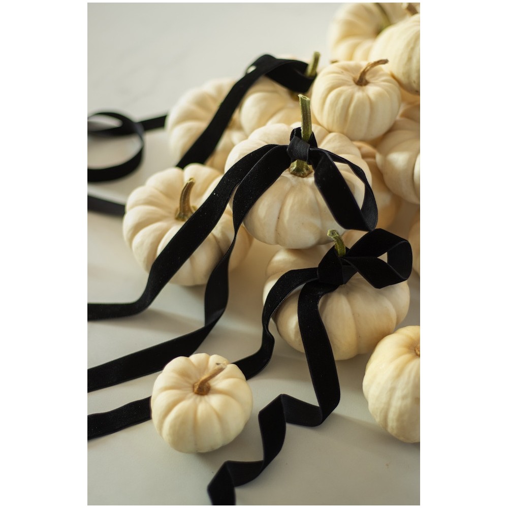 Velvet ribbon - black, 1,5 cm x 10 m