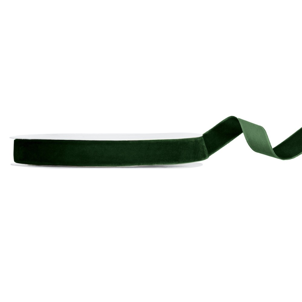 Wstążka welurowa - butelkowa zieleń, 1,5 cm x 10 m
