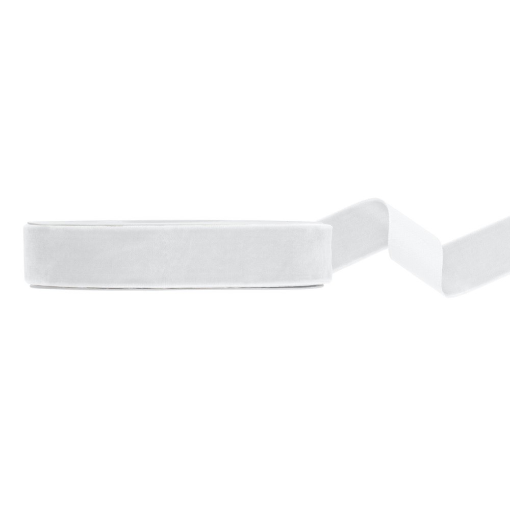 Velvet ribbon - white, 1,5 cm x 10 m