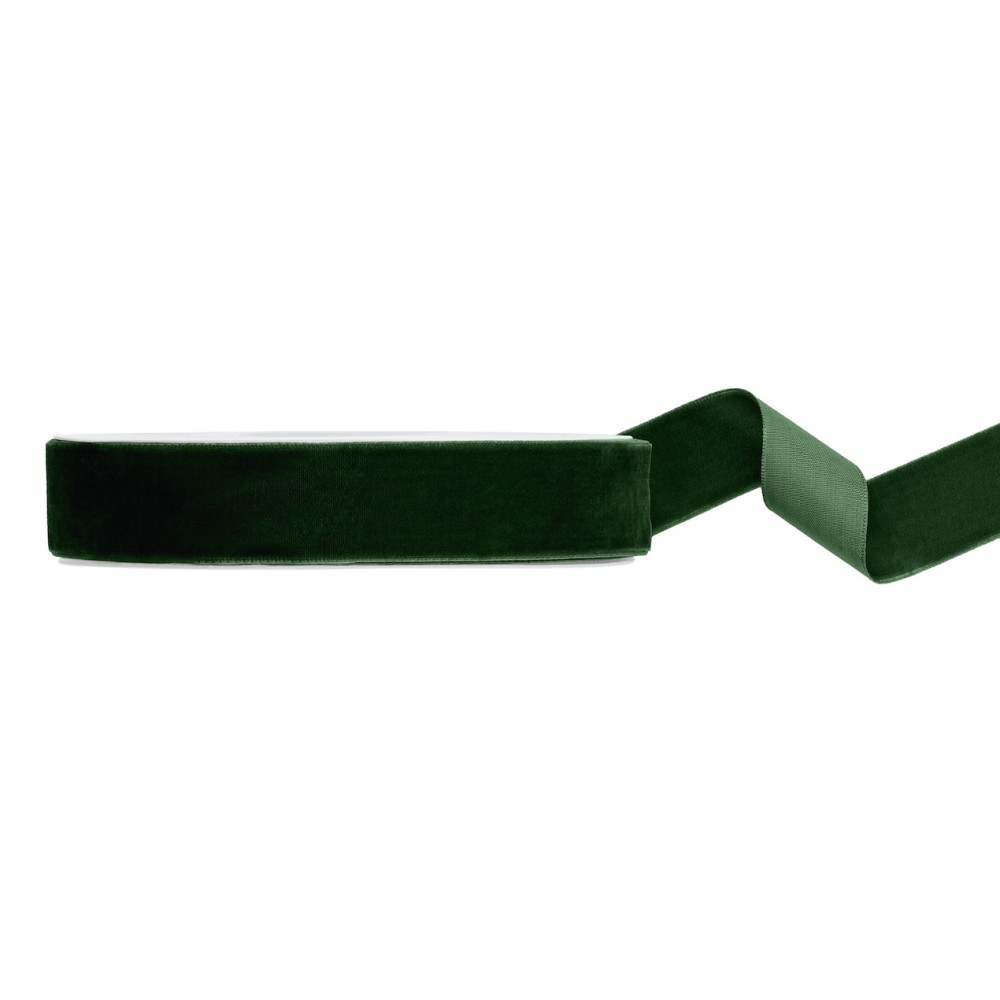 Wstążka welurowa - butelkowa zieleń, 2,5 cm x 10 m