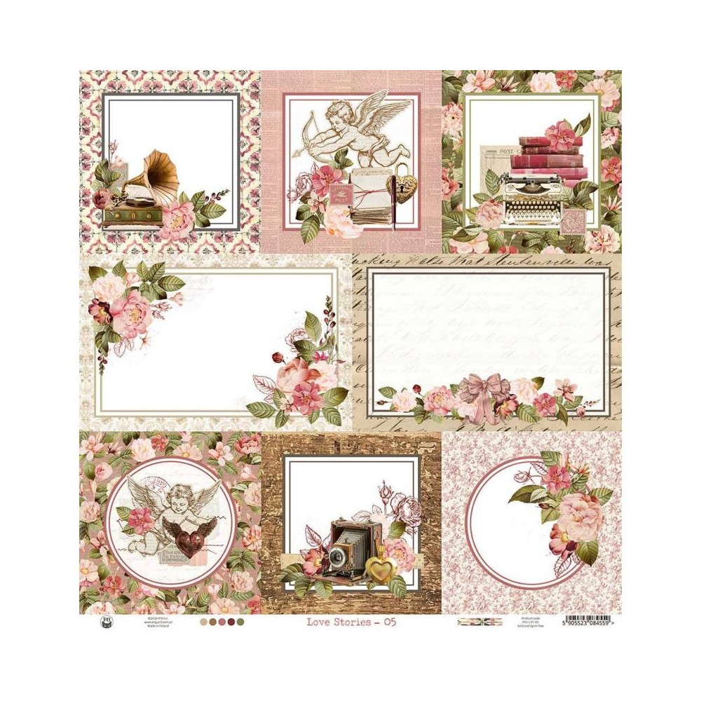 Papier do scrapbookingu 30,5 x 30,5 cm - Piątek Trzynastego - Love Stories 05