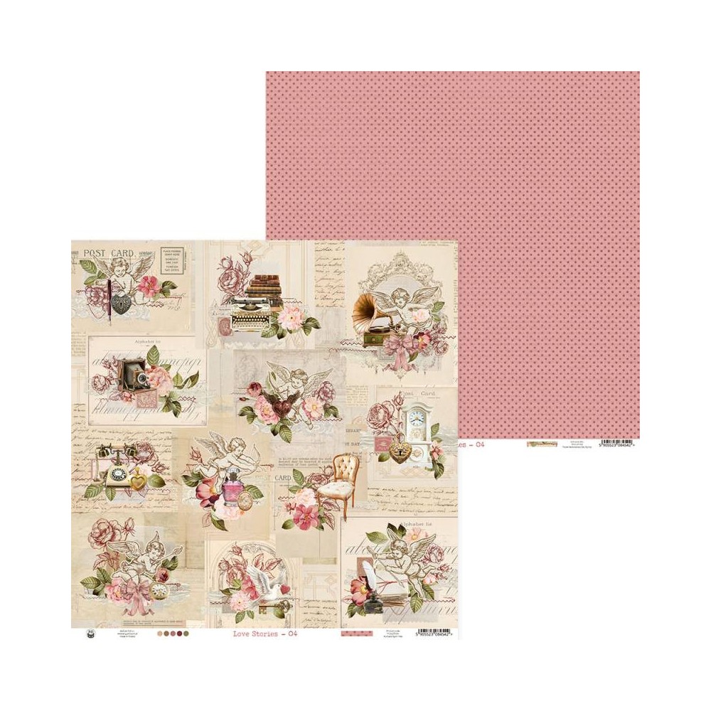 Papier do scrapbookingu 30,5 x 30,5 cm - Piątek Trzynastego - Love Stories 04