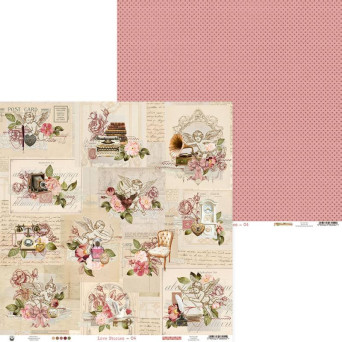 Papier do scrapbookingu 30,5 x 30,5 cm - Piątek Trzynastego - Love Stories 04