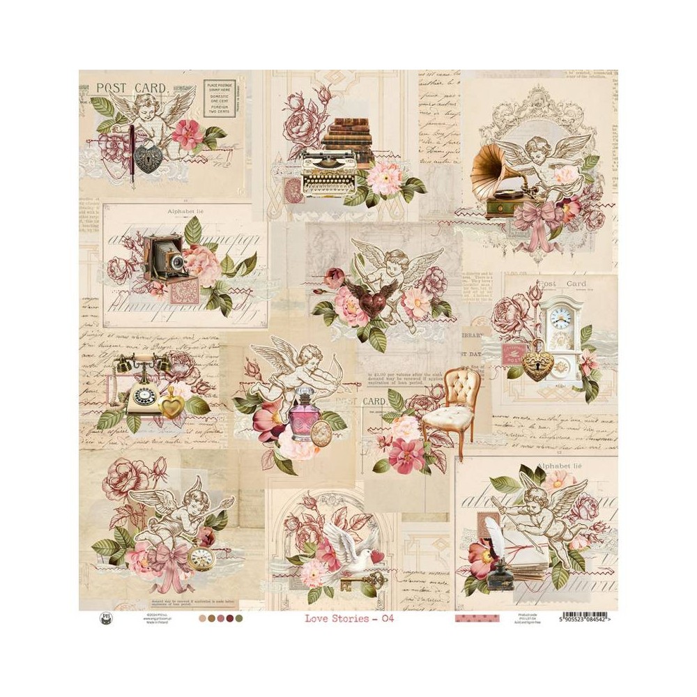 Scrapbooking paper 30,5 x 30,5 cm - Piątek Trzynastego - Love Stories 04