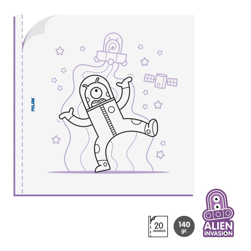 Coloring Book Alien Invasion - Milan - 20 drawings