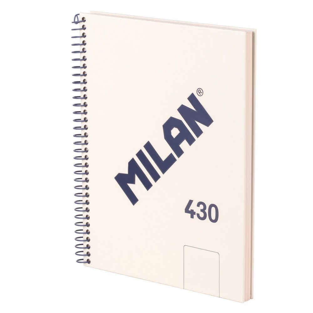 Zeszyt na spirali A5 - Milan - beżowy, gładki, 95 g/m2