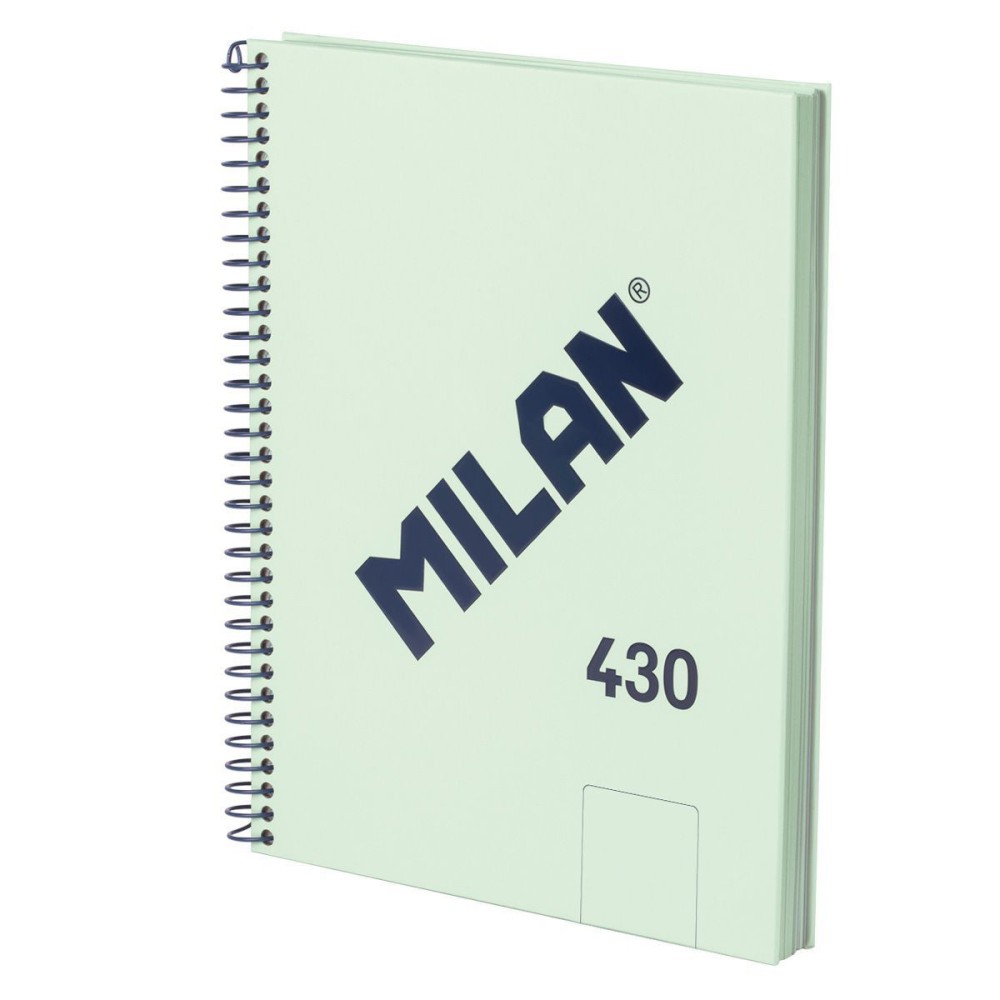 Zeszyt na spirali A5 - Milan - zielony, gładki, 95 g/m2