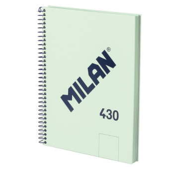 Zeszyt na spirali A5 - Milan - zielony, gładki, 95 g/m2