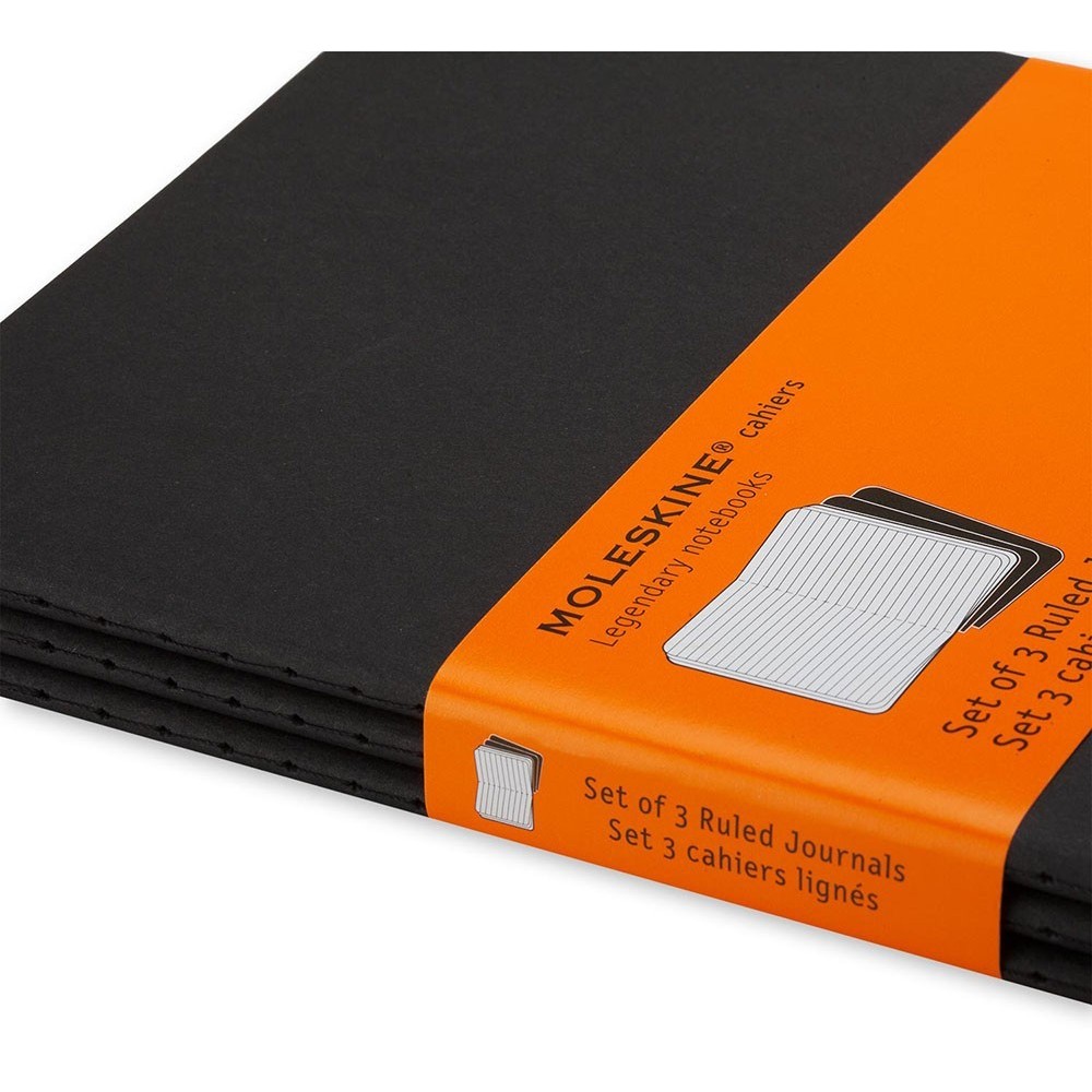 Cahier - Journal - Ruled Black - Pocket, 3 pcs