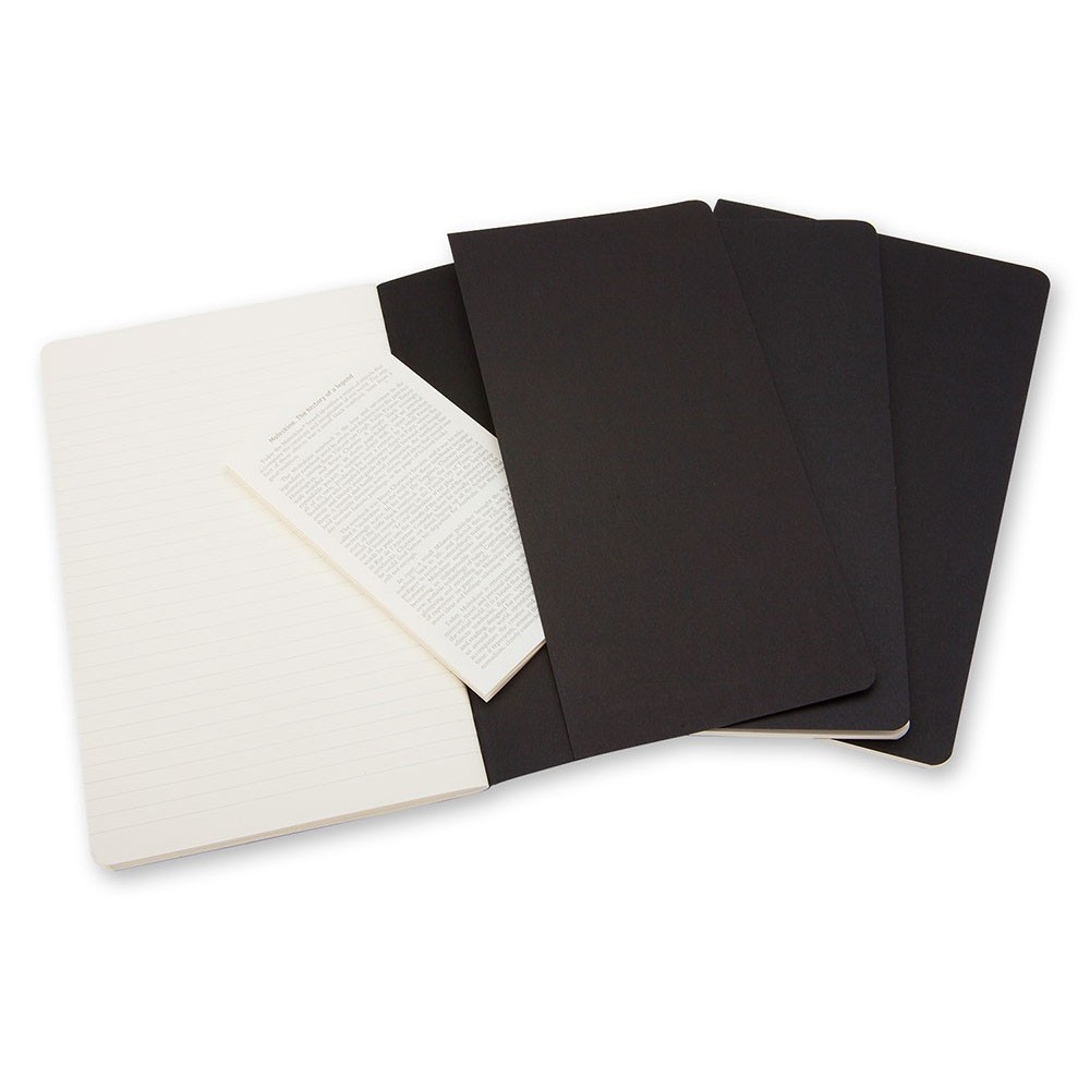 Cahier - Journal - Ruled Black - Pocket, 3 pcs