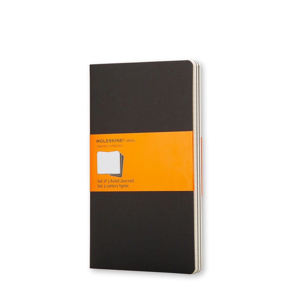 Zestaw notatników w linie A6 - Moleskine - czarne, 3 szt.