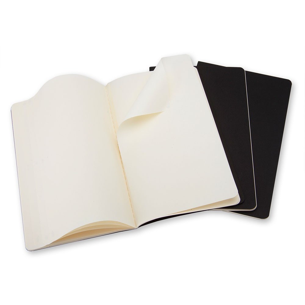 Zestaw notatników gładkich A6 - Moleskine - czarne 3 szt.