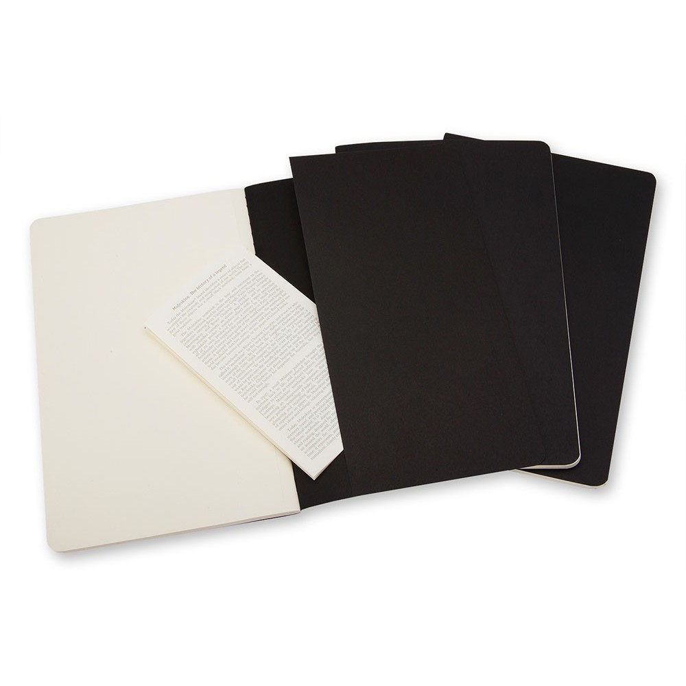 Zestaw notatników gładkich A6 - Moleskine - czarne 3 szt.
