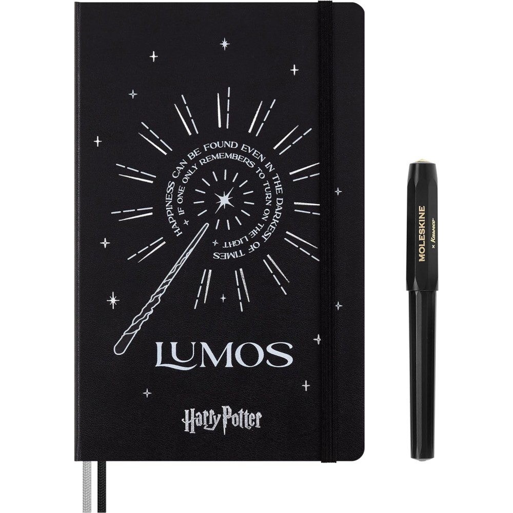 Notebook Harry Potter Lumos with ballpoint pen - Moleskine x Kaweco - ruled 100g/m2