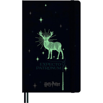 Notatnik w linię Harry Potter Patronum 13 x 21 cm - Moleskine - twarda okładka 100g/m2