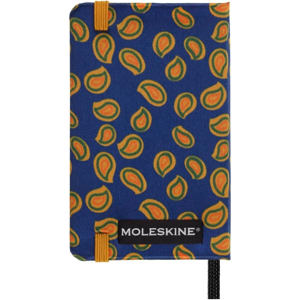 Notatnik gładki Paisley 6,5 x 10,5 cm - Moleskine - niebieski 70g/m2